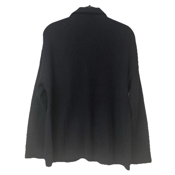 NWOT J.Jill Cardigan Navy Blue long chunky knit cardigan Size MP - Picture 3 of 7